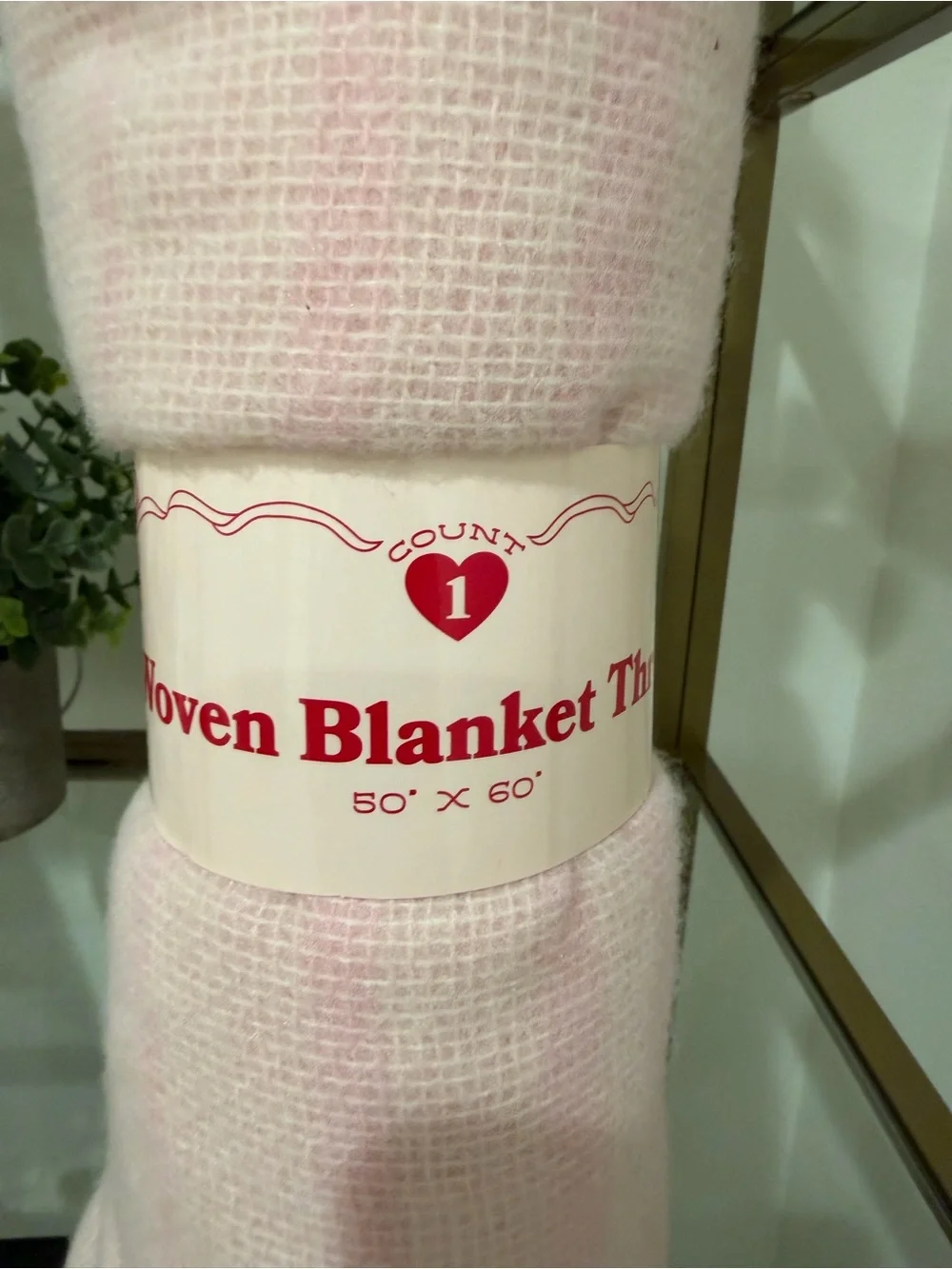 Woven Blanket Throw - Soft Pale Pink
